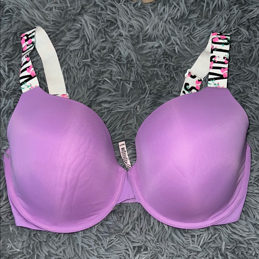 Victoria's Secret Purple T-Shirt Bra with Zebra Straps 34DDD